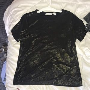 Black T shirt with gold sparkles!!